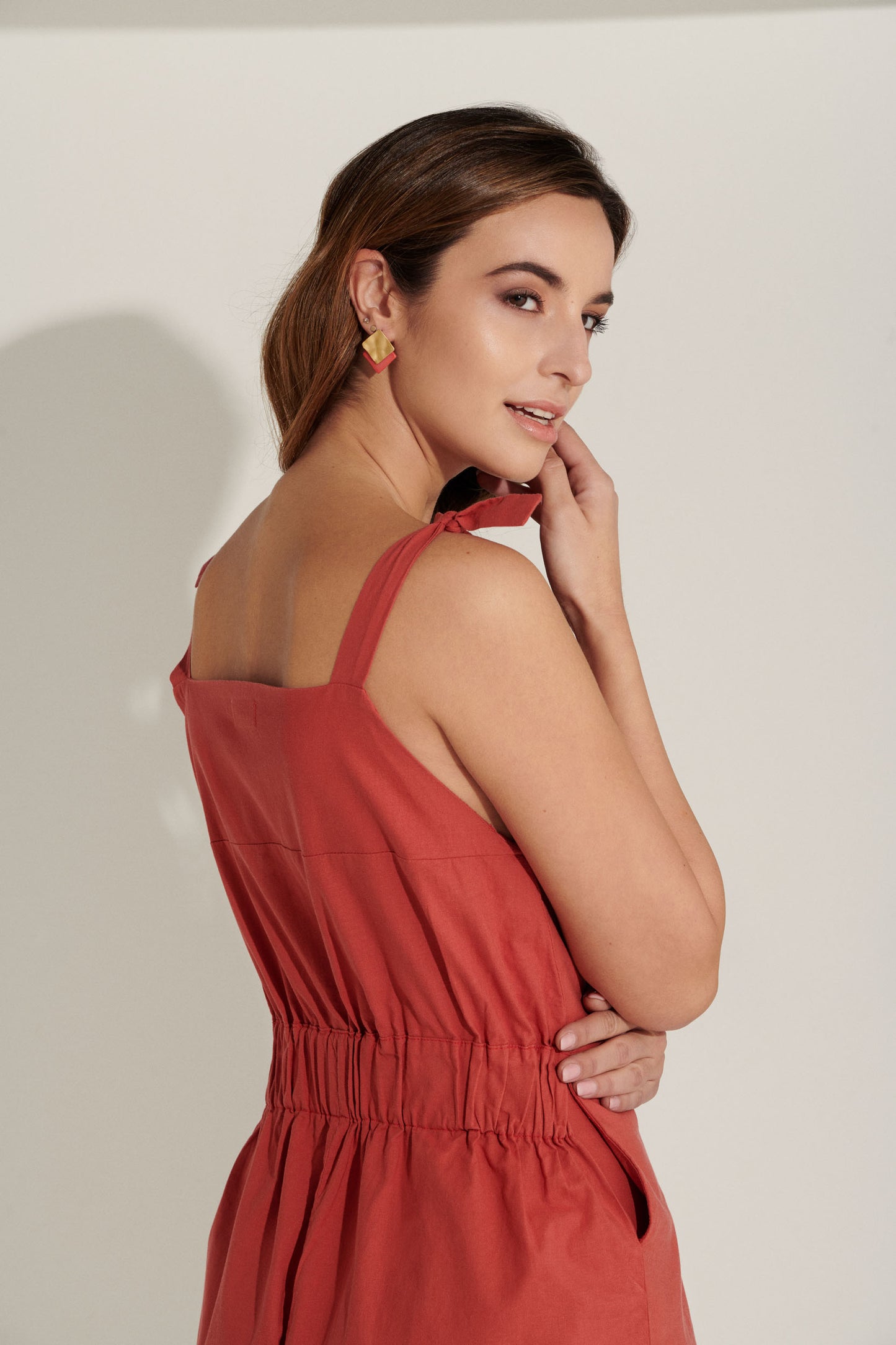 Delphine Rayon Jumpsuit - Terracotta
